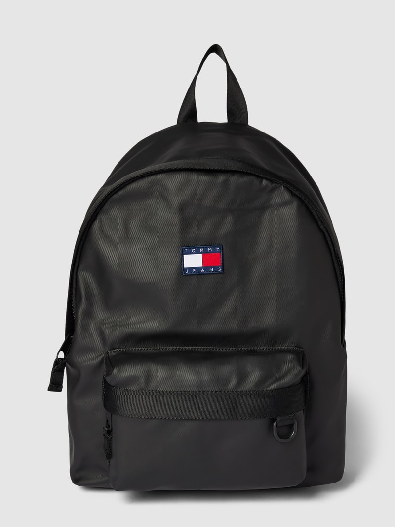 Rucksack in Two-Tone-Machart mit Label-Patch in schwarz