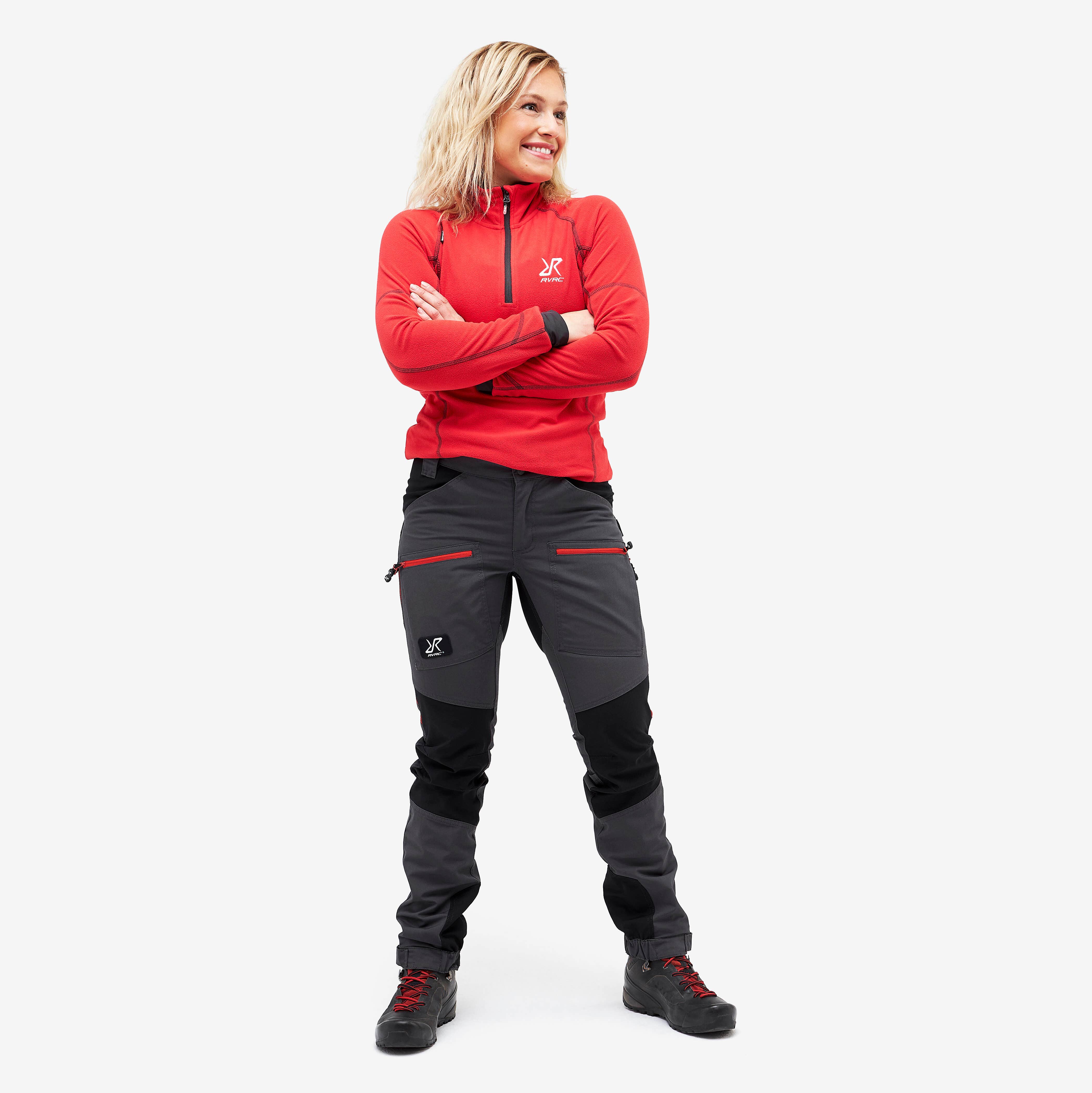 Nordwand Pro Pants Femme Gunmetal/Red