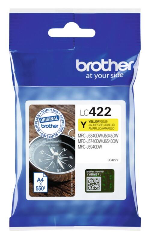 Brother LC422Y Original Tintenkartusche Gelb