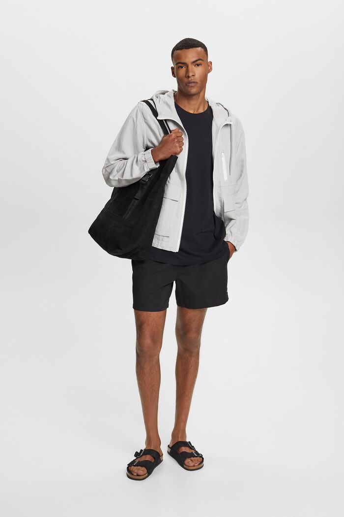 Übergangsjacke mit Kapuze, Leinenmix