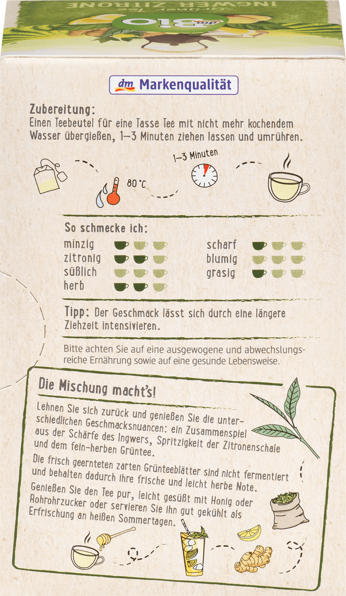 Grüner Tee, Ingwer Zitrone (20 x 2g), 40 g