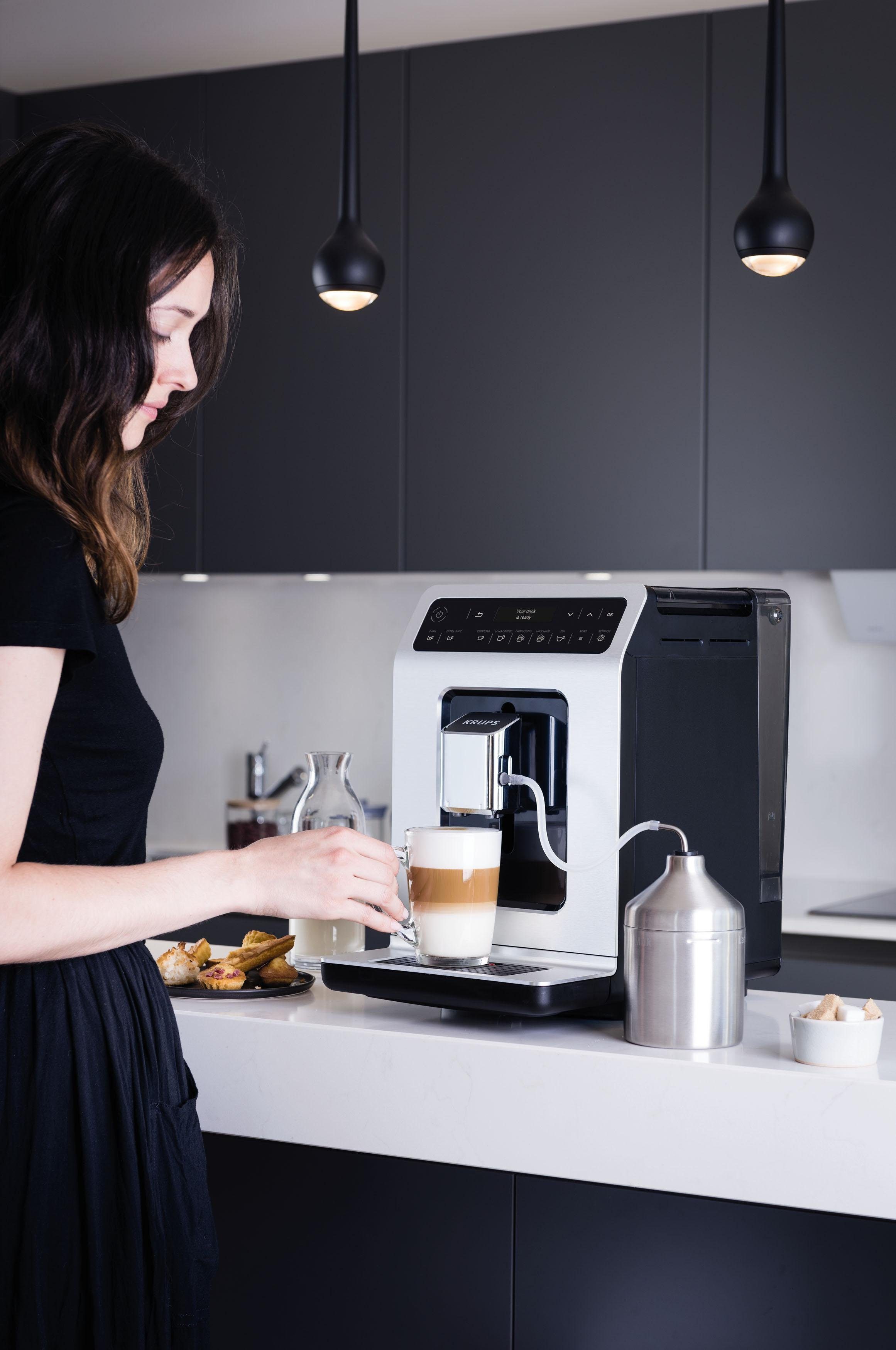 Krups Kaffeevollautomat EA891D Evidence, 12 Kaffee- und 3 Tee-Variationen, OLED-Display und Touchscreen