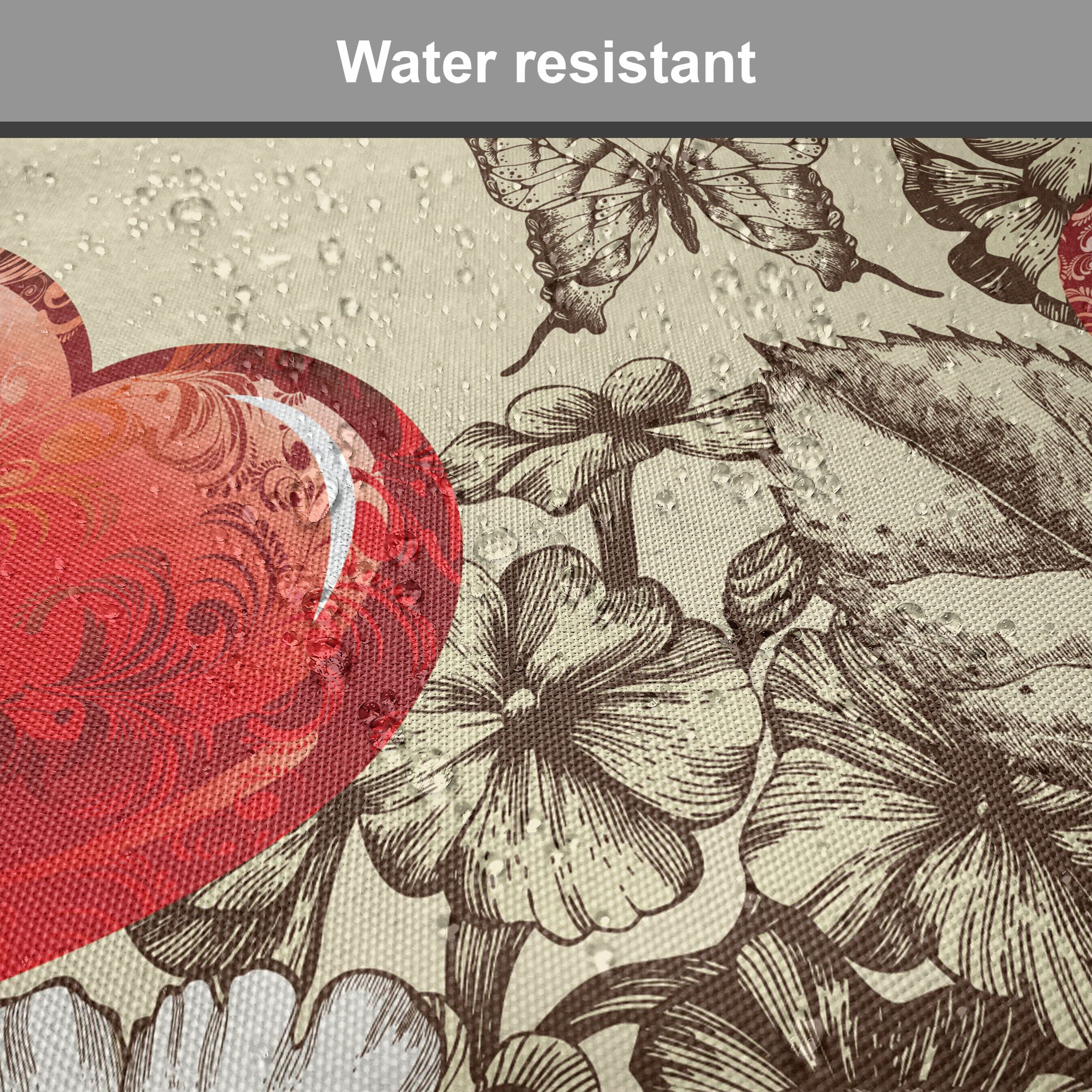 Abakuhaus Stuhlkissen Dekoratives wasserfestes Kissen mit Riemen für Küchensitze, Liebe Blumen und Schmetterling