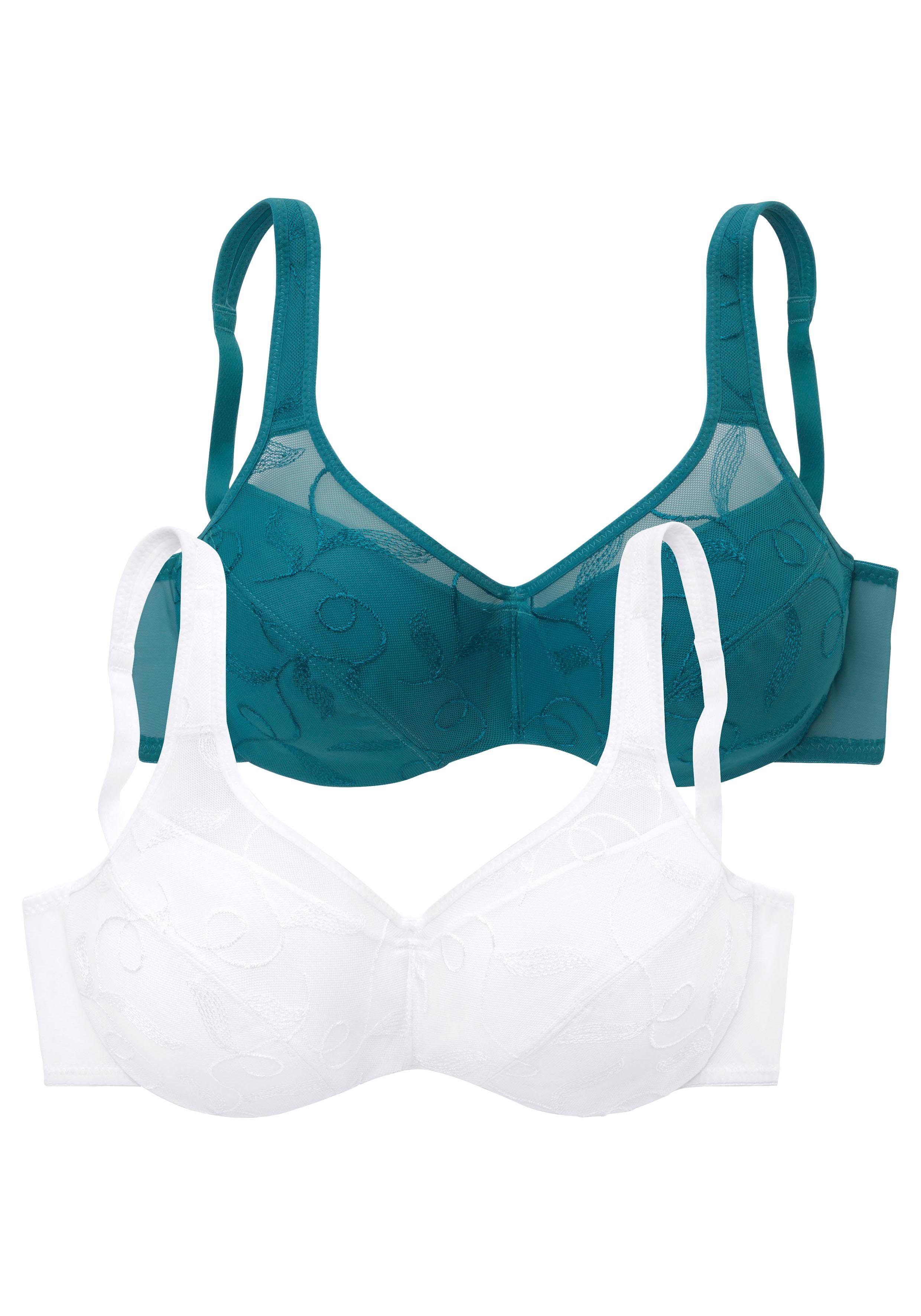 petite fleur Minimizer-BH (Packung, 2 Stück) mit Bügel und schöner Stickerei, Basic Dessous
