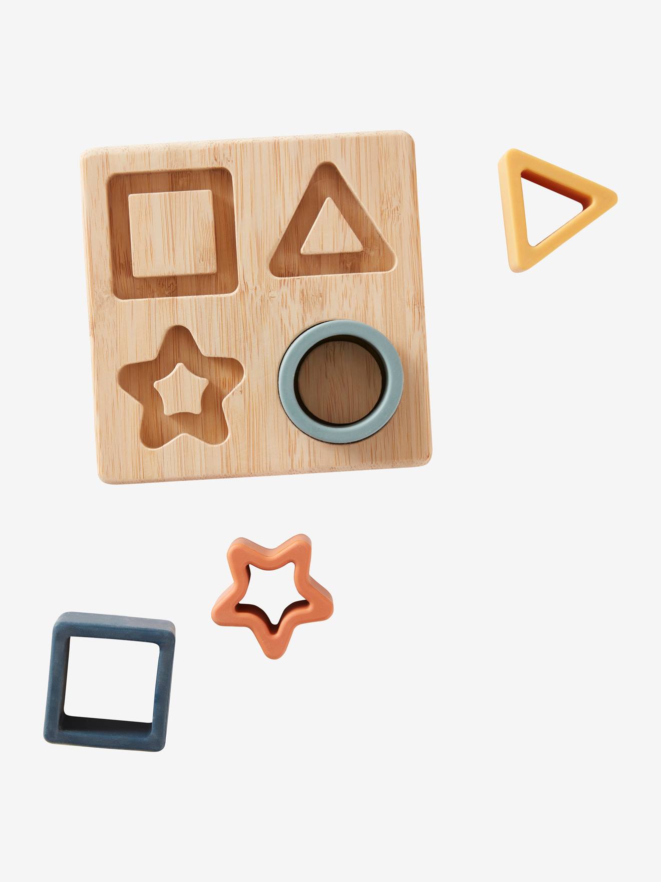 Puzzle des formes en bois et silcone multicolor
