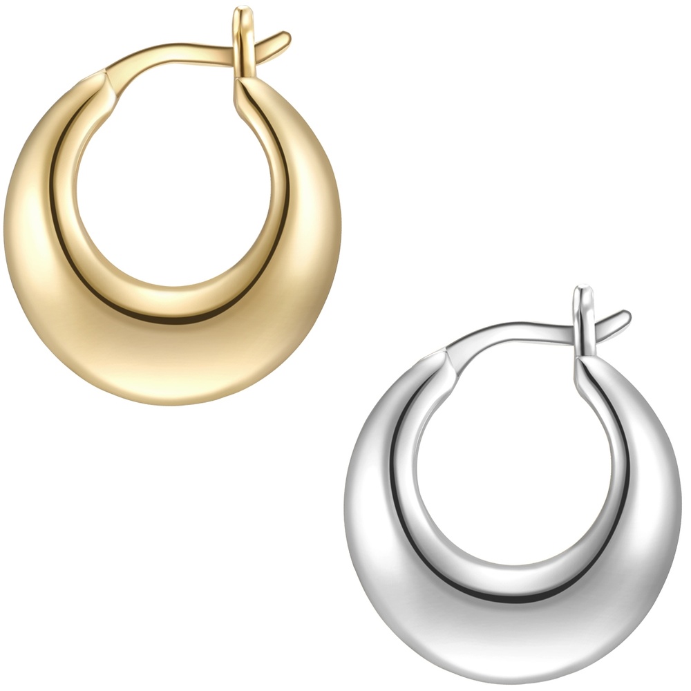 Glanzstücke München Créoles en argent Argent sterling en Or jaune Boucles d'oreilles