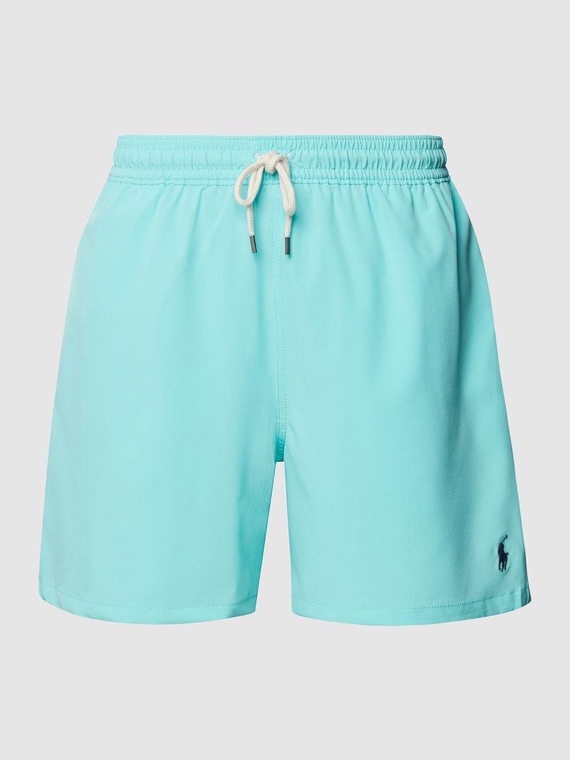 Badehose mit kontrastiven Details in aqua blau