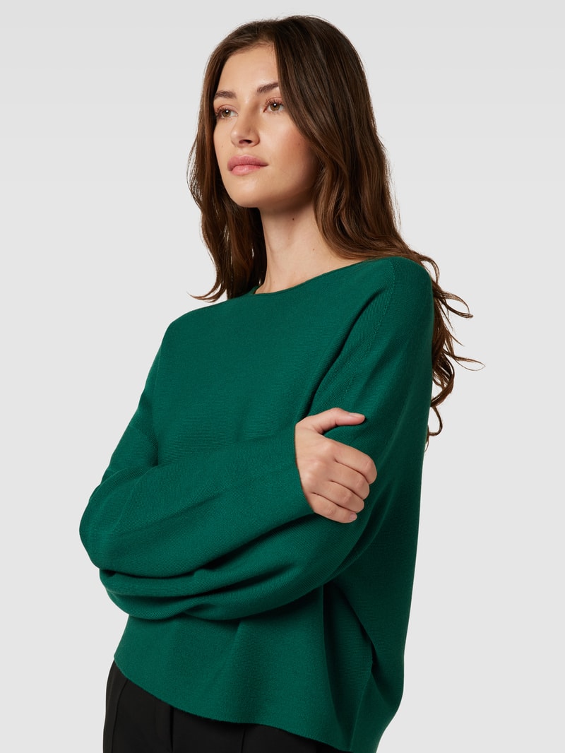 Strickpullover aus Schurwolle Modell 'MEAMI' in bottle