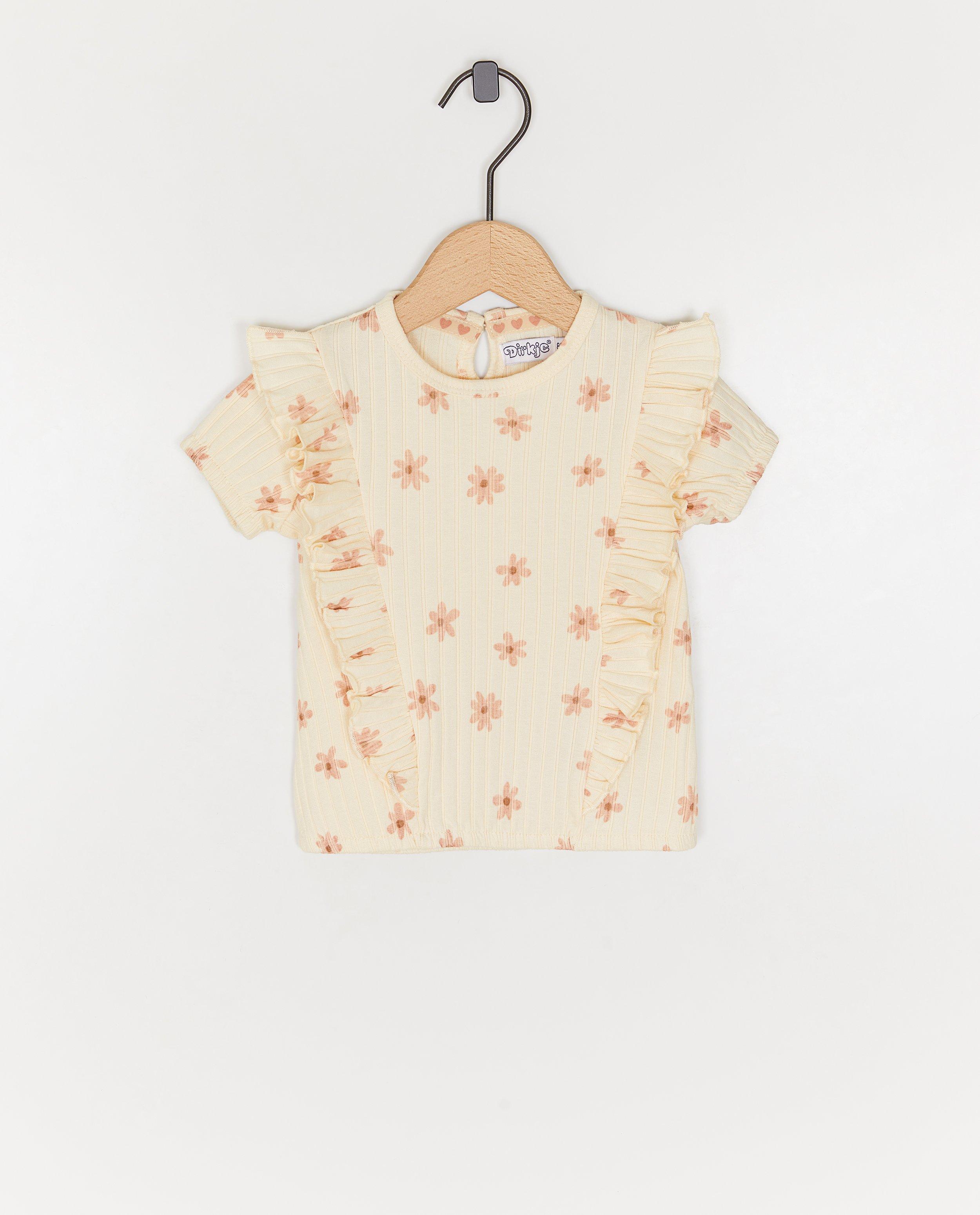 Dirkje vit t-shirt med textur