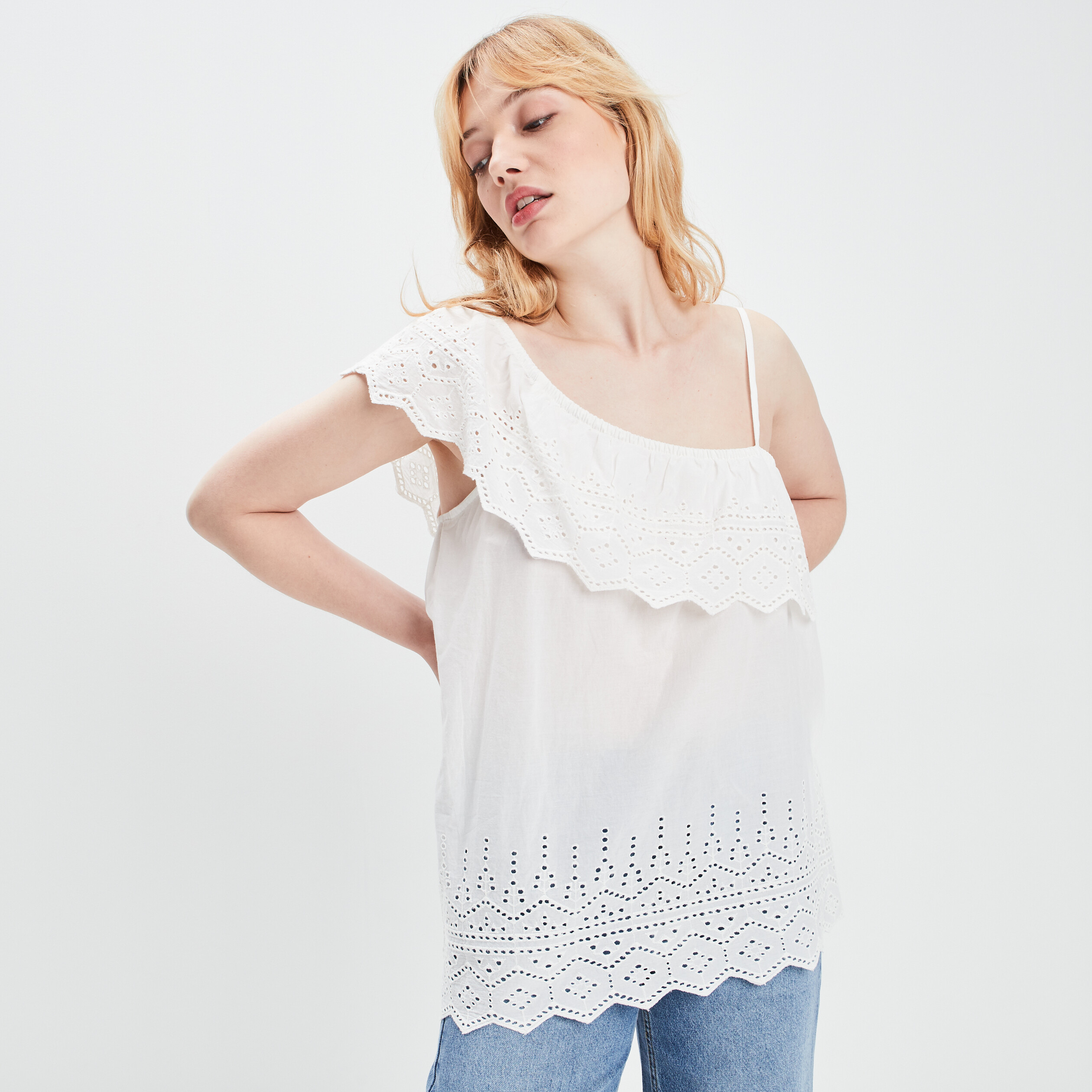 Blouse asymétrique ivoire femme | La Halle
