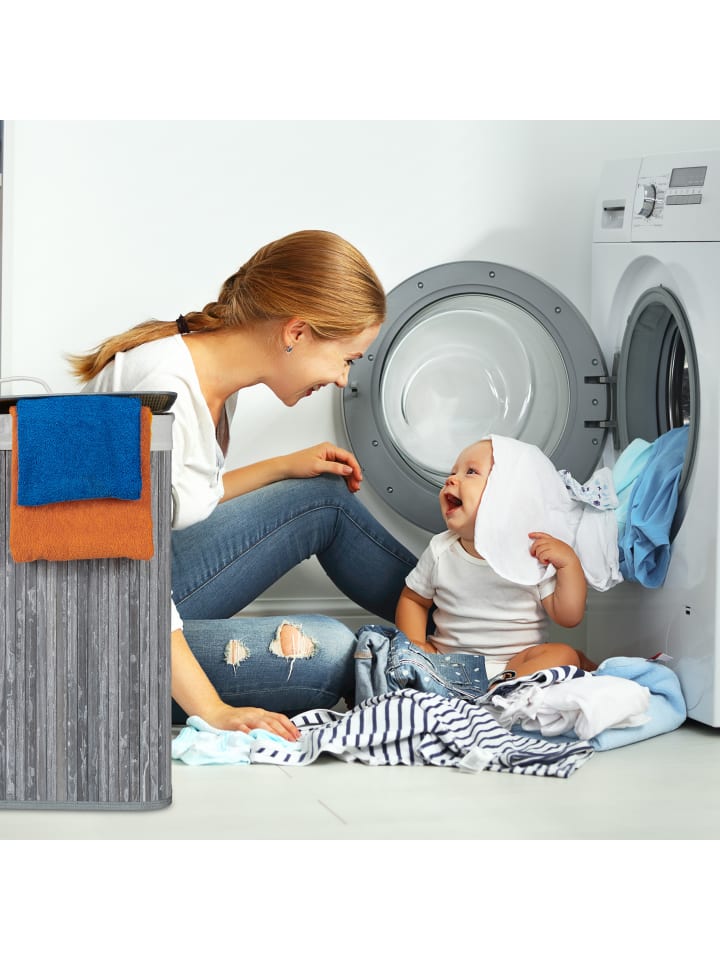 relaxdays Wäschekorb in Weiß - (B)55 x (H)63 x (T)35 cm günstig kaufen onesize