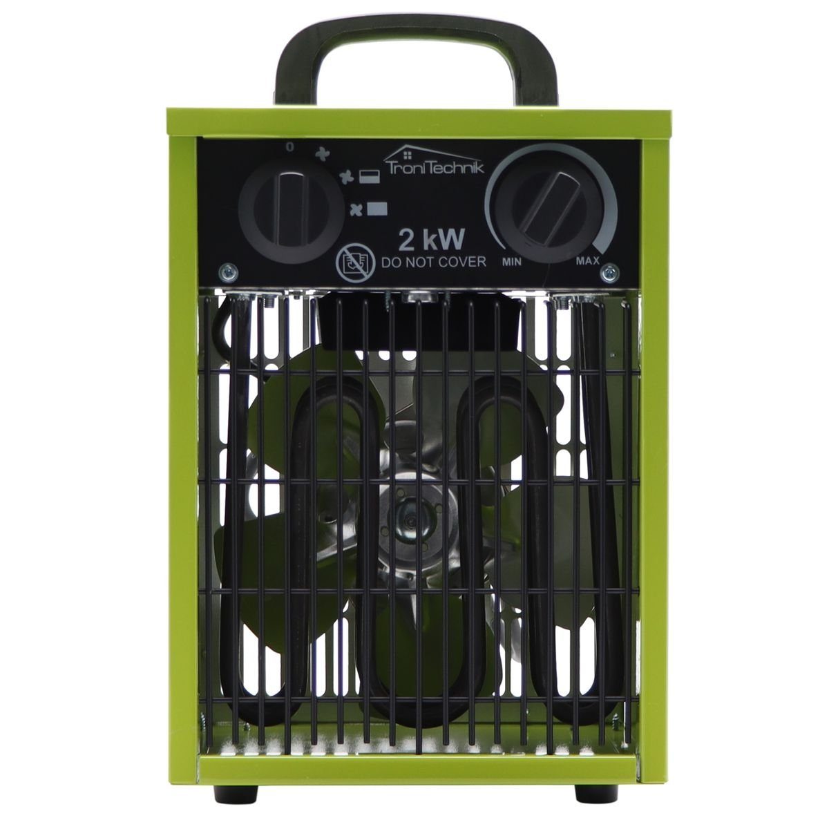 TroniTechnik Heizlüfter Industrieheizung, Heizgerät, Schnellheizer TT-EIH-152,Stahlheizelement, 2000 W, zwei Heizstufen, Überhitzungsschutz und Abschaltautomatik, Thermostat