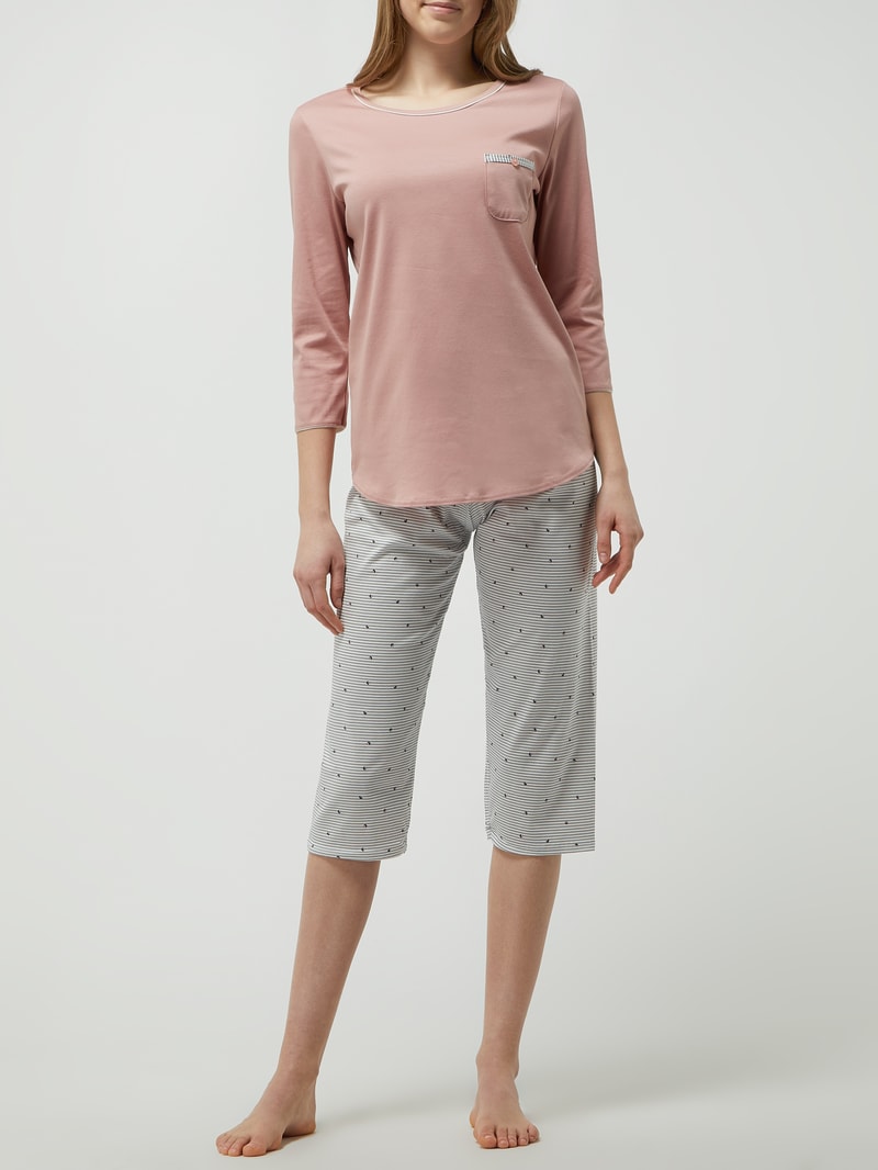 Modern Fit Pyjama aus Baumwolle Modell 'Sweet Dreams' in rosa