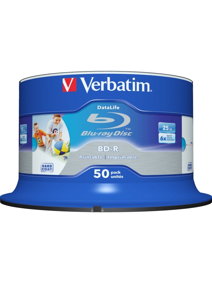 COFI 1453 Verbatim BD-R 25GB/1-6x Cakebox (50 Disc) in Blau günstig kaufen onesize