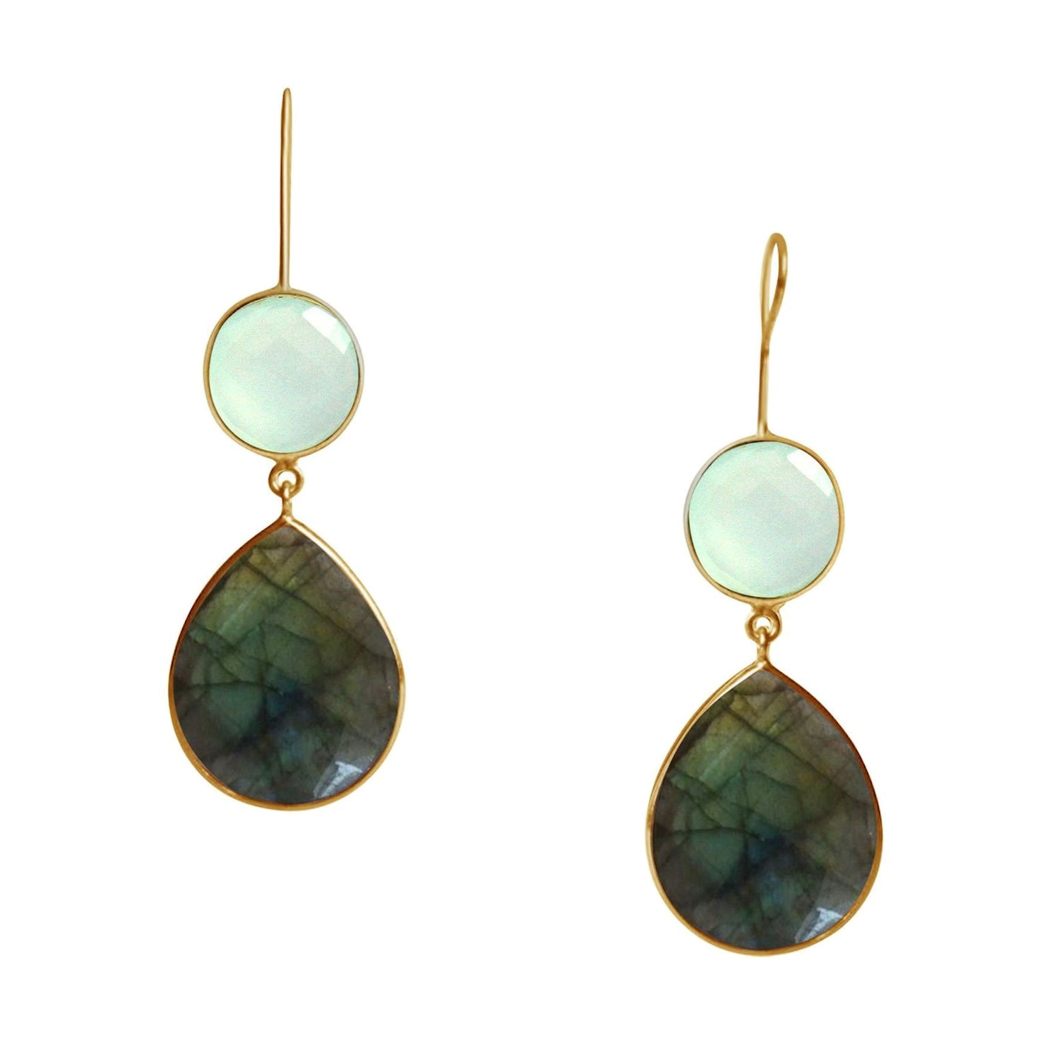 Ohrringe 'Chalcedon und Labradorit'