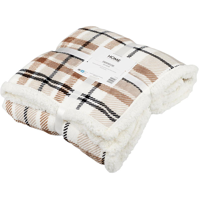 Home Sherpapledd 130x160 cm sort rute