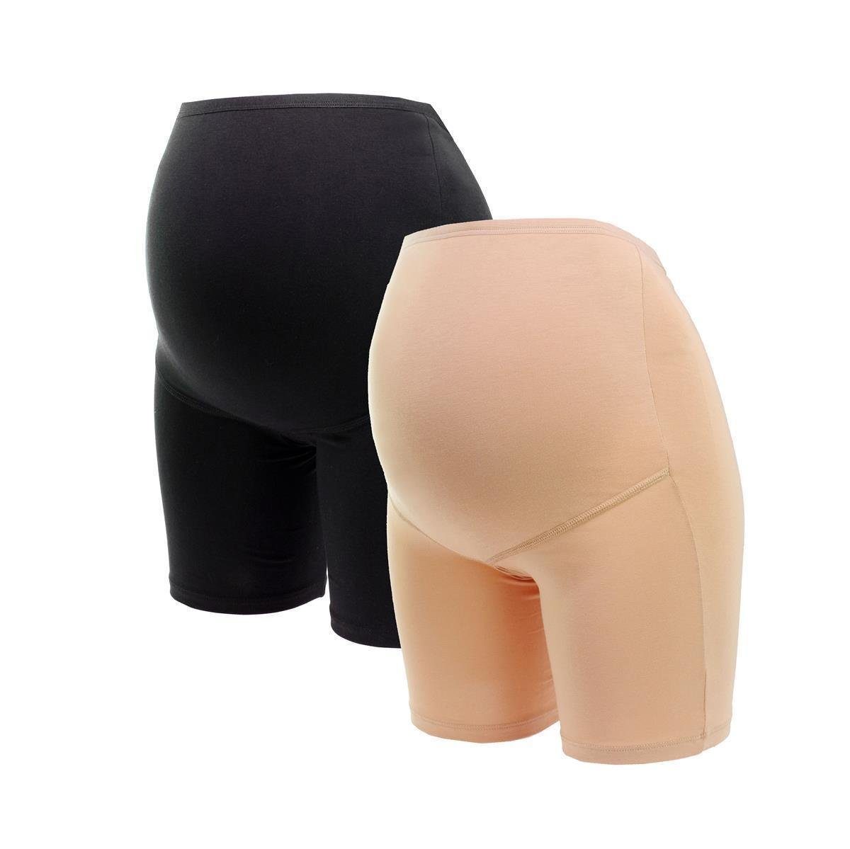 Herzmutter Umstandsslip Baumwoll-Mix - Schwangerschaft - Wäsche - Langbein (Doppelpack, 2-St)