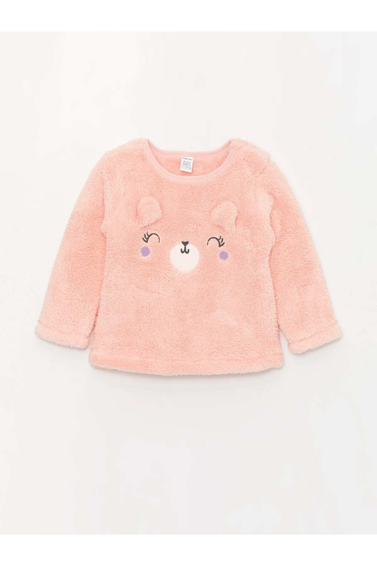 LC Waikiki  Langarm-Pyjama-Set aus besticktem Plüsch mit Rundhalsausschnitt für Babys und Mädchen