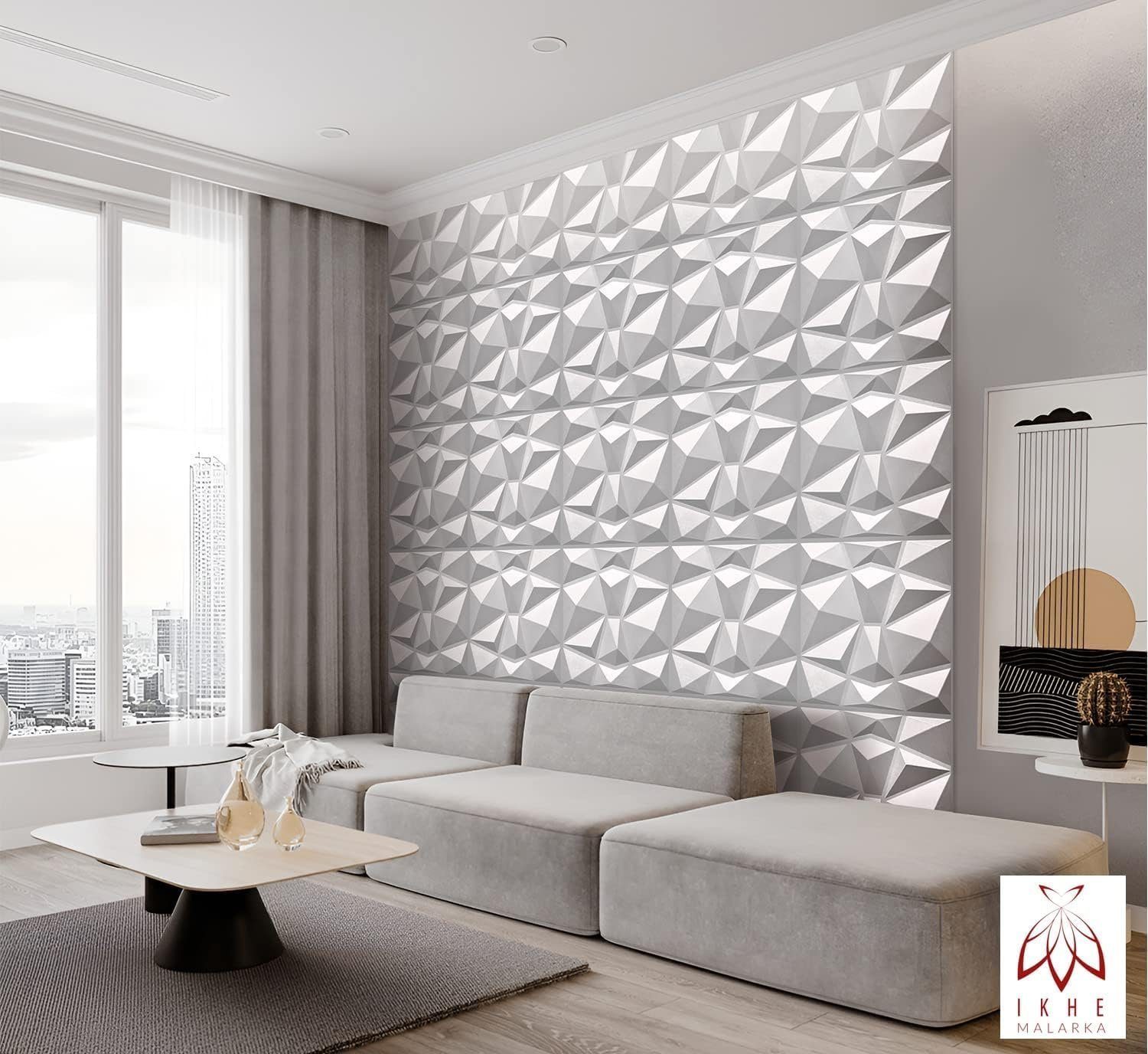 IKHEMalarka 3D Wandpaneel Selbstklebend 3D Paneele, PVC Kunststoffpaneele, BxL: 50,00x50,00 cm, 0,25 qm, (1 Stück, 0,25 m) Wandpaneele Gaming Zimmer Wand Decke