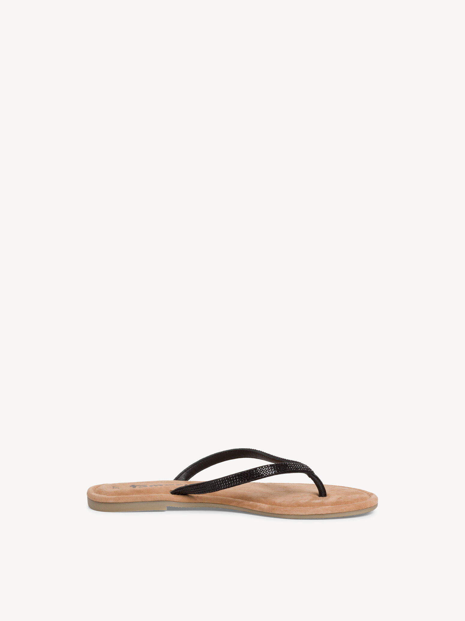 Tong en cuir - noir