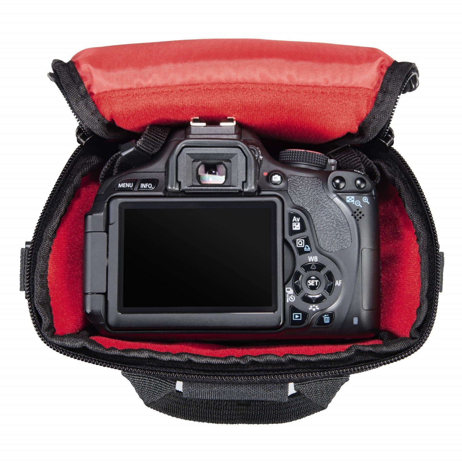 Hama Kameratasche Kamera-Tasche Sambia 110 Foto-Tasche Universal, Case Schultergurt Tragegriff Zubehör-Fächer Systemkamera Digitalkamera