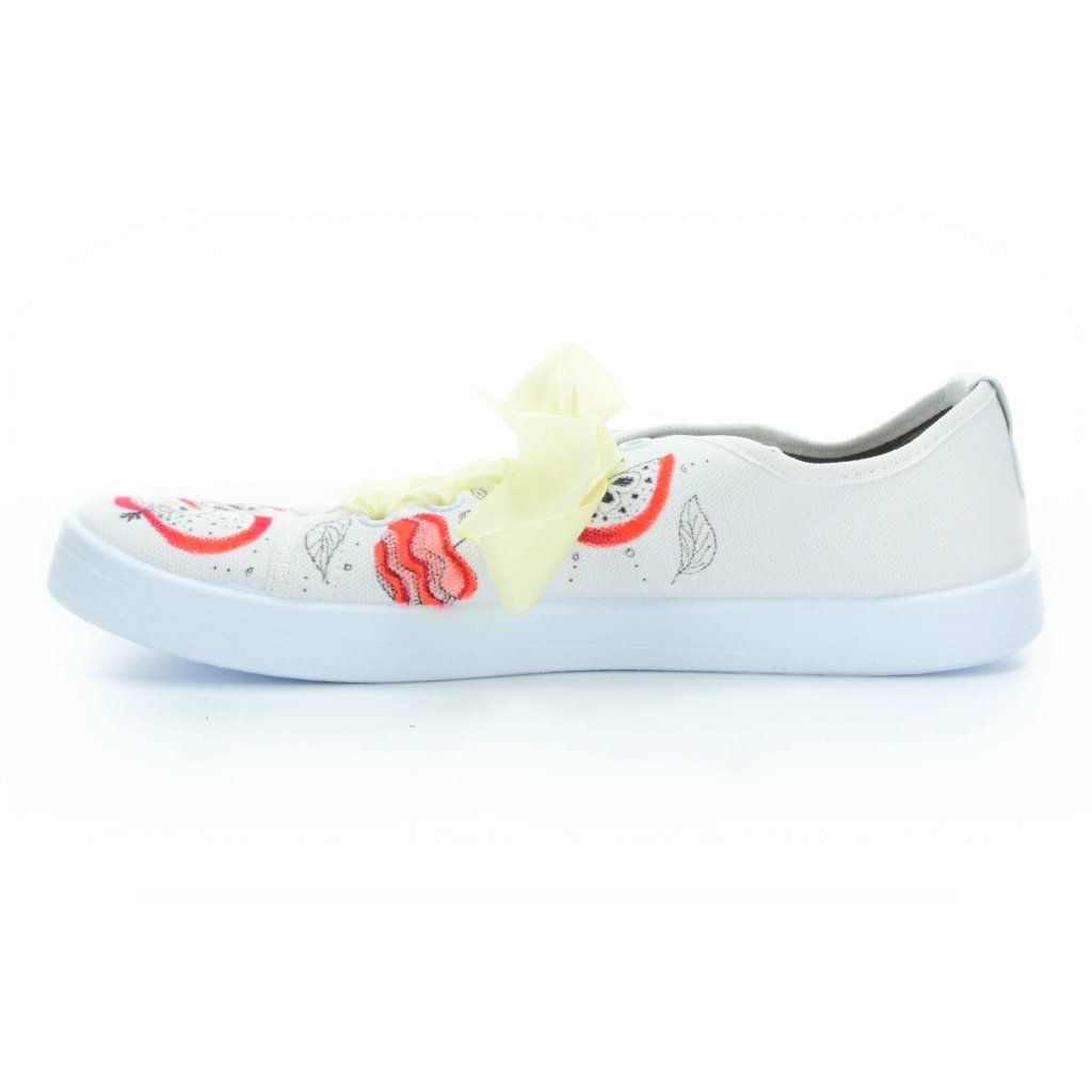 Anatomic Apfel Barfußsneakers mit gelber Schnürsenkel
