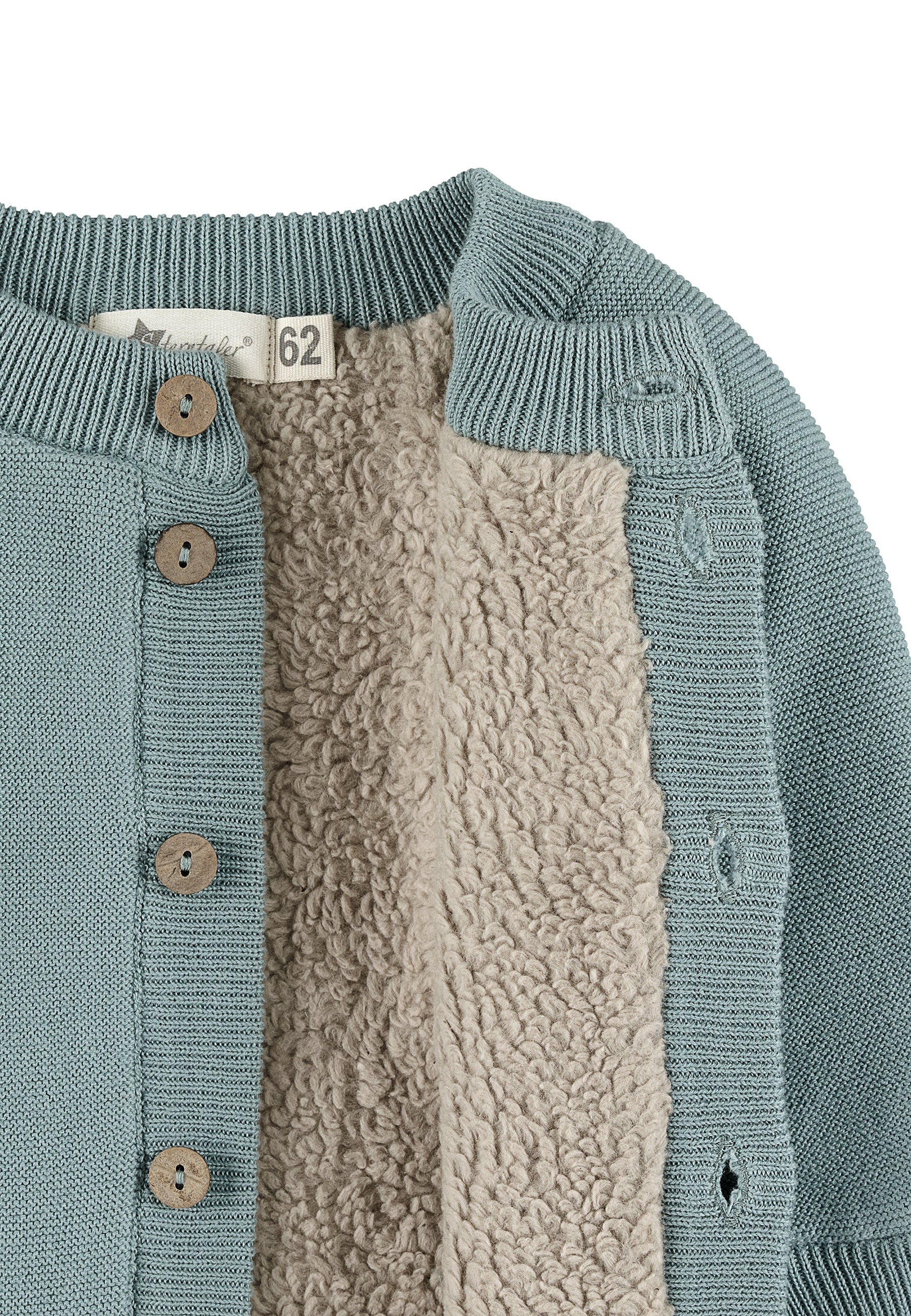 GOTS Strick-Jacke mit Stern am Rücken in 4 Farben