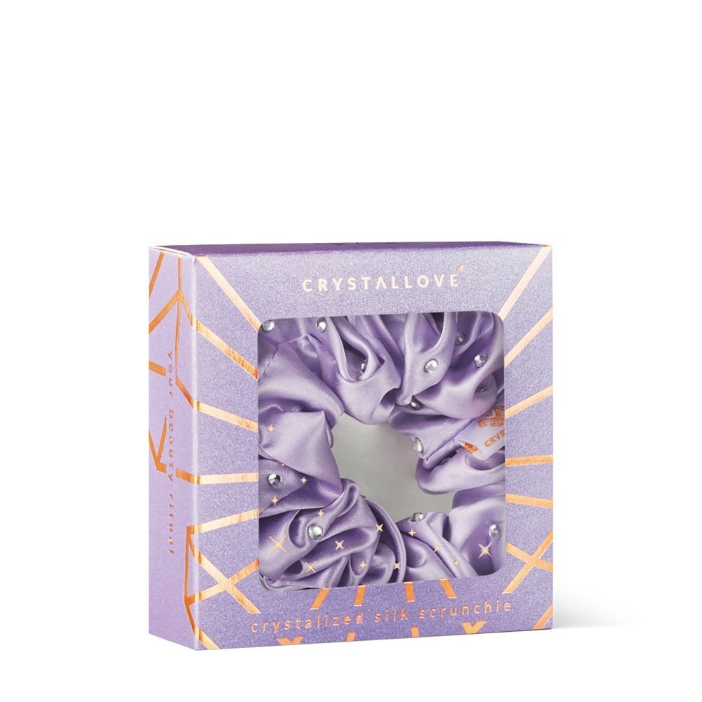Crystallove Krystallisert silke scrunchie - lilla