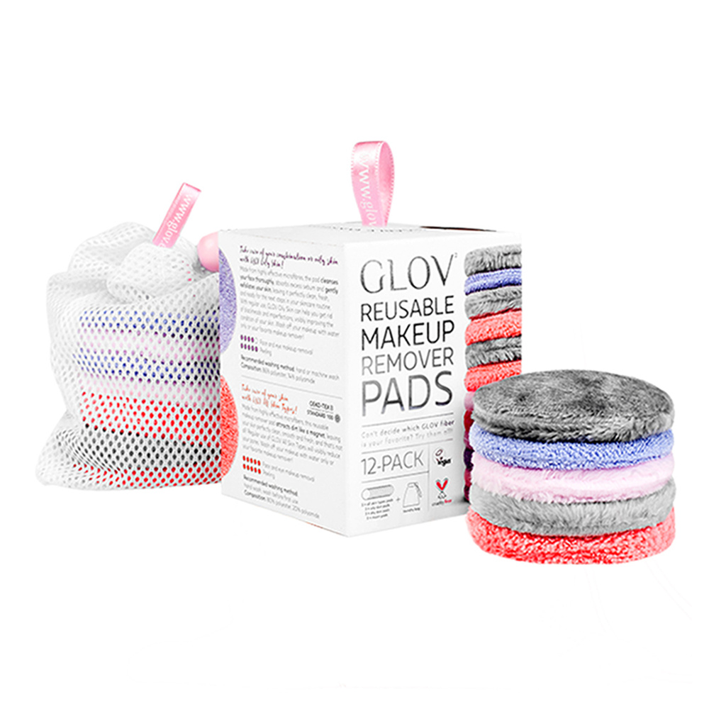glov Starter Set(12 pads inside) Ensemble 12 disques cosmétiques réutilisables de démaquillage  Starter Set