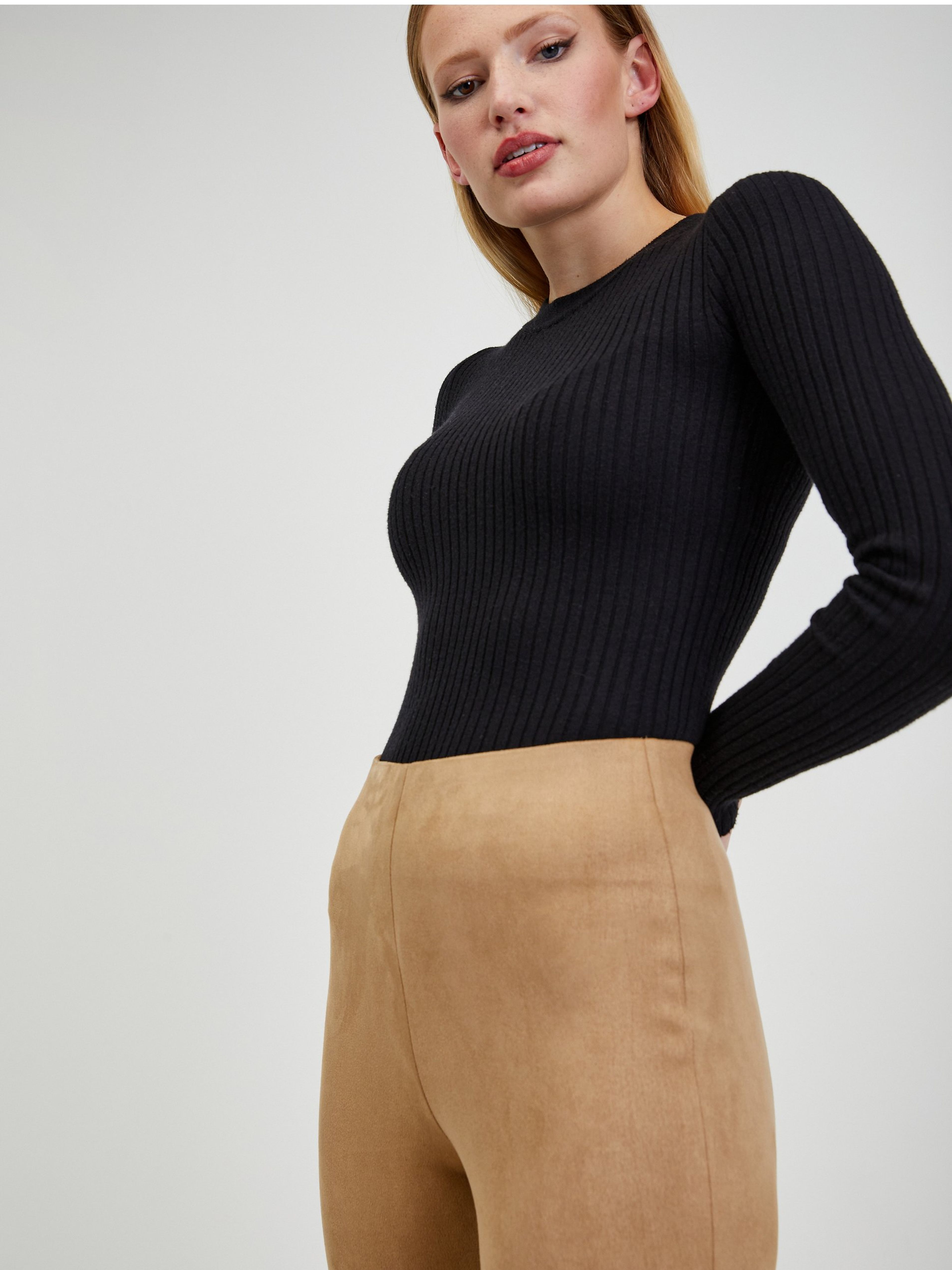 Hellbraune Damenhose Wildleder ORSAY