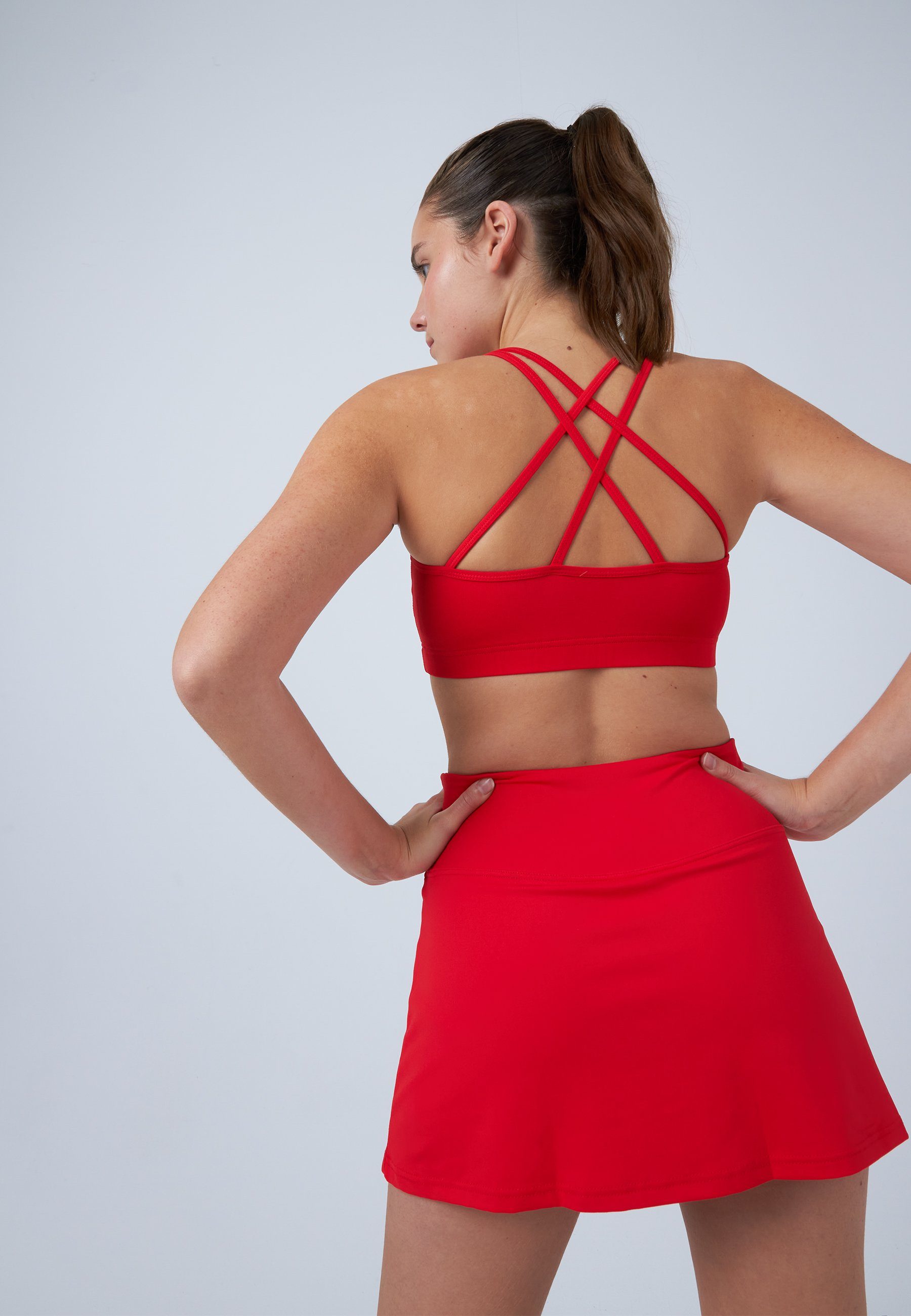 SPORTKIND Tennisrock Basic Tennis Skort Mädchen & Damen rot
