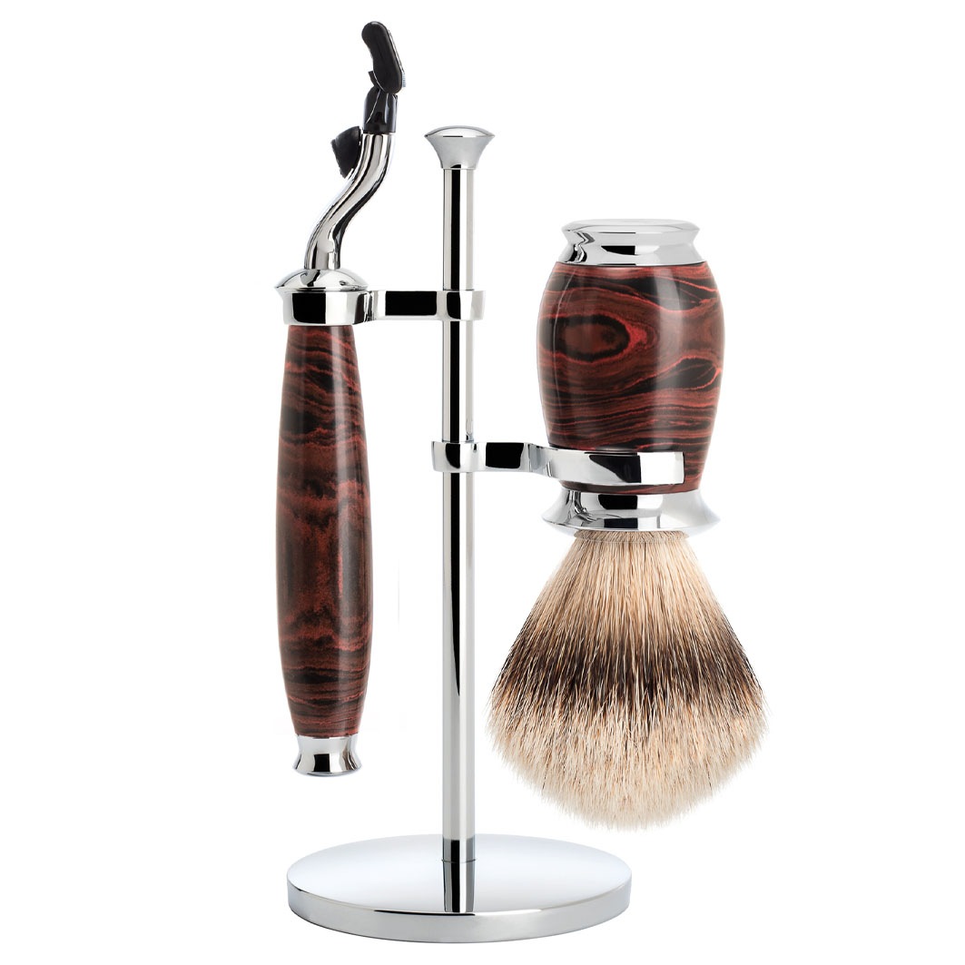 PURIST Rasierset. Silberspitz Dachszupf. mit Gillette® Mach3®