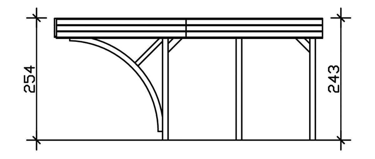 Skanholz Doppelcarport Friesland 8, BxT: 557x555 cm, 201 cm Einfahrtshöhe