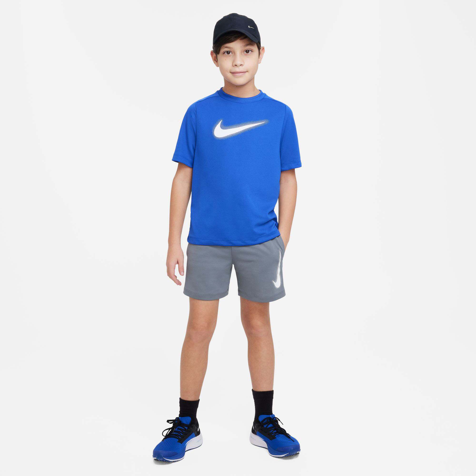 Dri-Fit Graphic T-Shirt Jungen - Blau, Weiß
