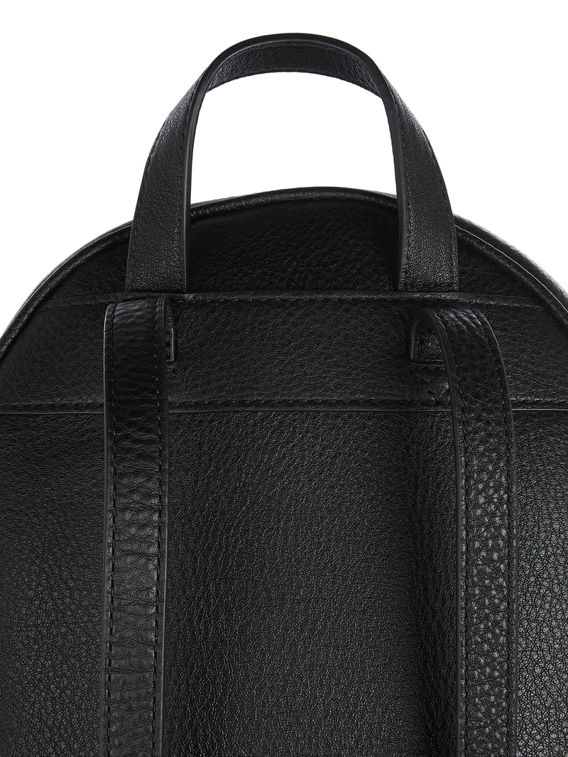 Rucksack aus Leder mit Bodenfach in schwarz