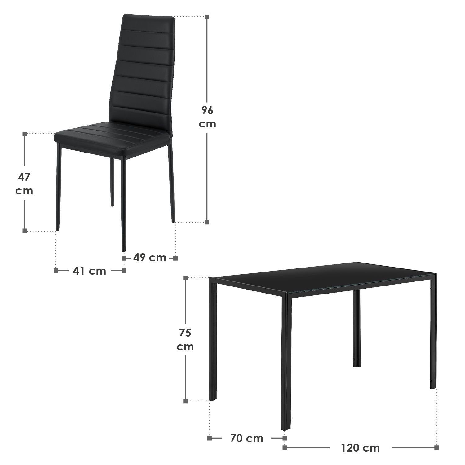 Juskys Essgruppe Dalya, (5-tlg), großer Esstisch, modern, einzigartiger Sitzkomfort