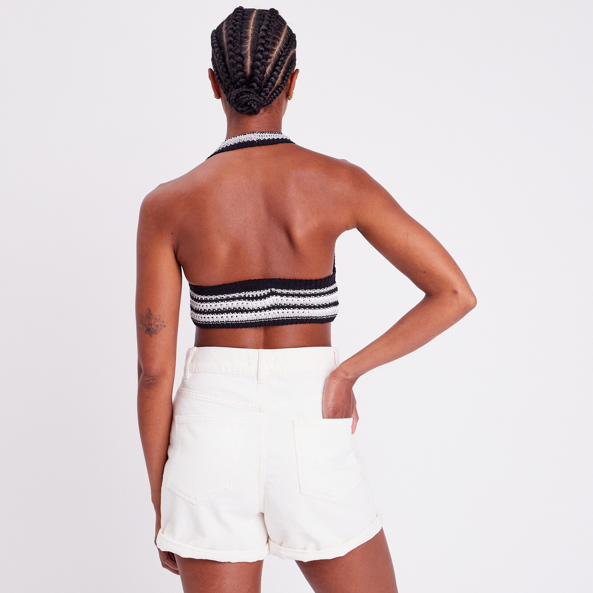 Crop top en crochet noir femme | Cache Cache