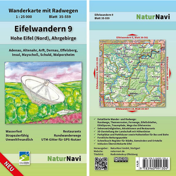 EIFELWANDERN 9 - HOHE EIFEL (NORD), AHRGEBIRGE 1 : 25 000 - Wanderkarte