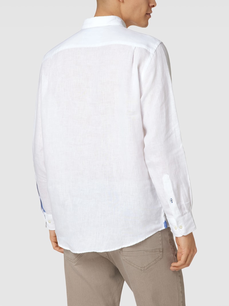 Freizeithemd mit Button-Down-Kragen in weiß