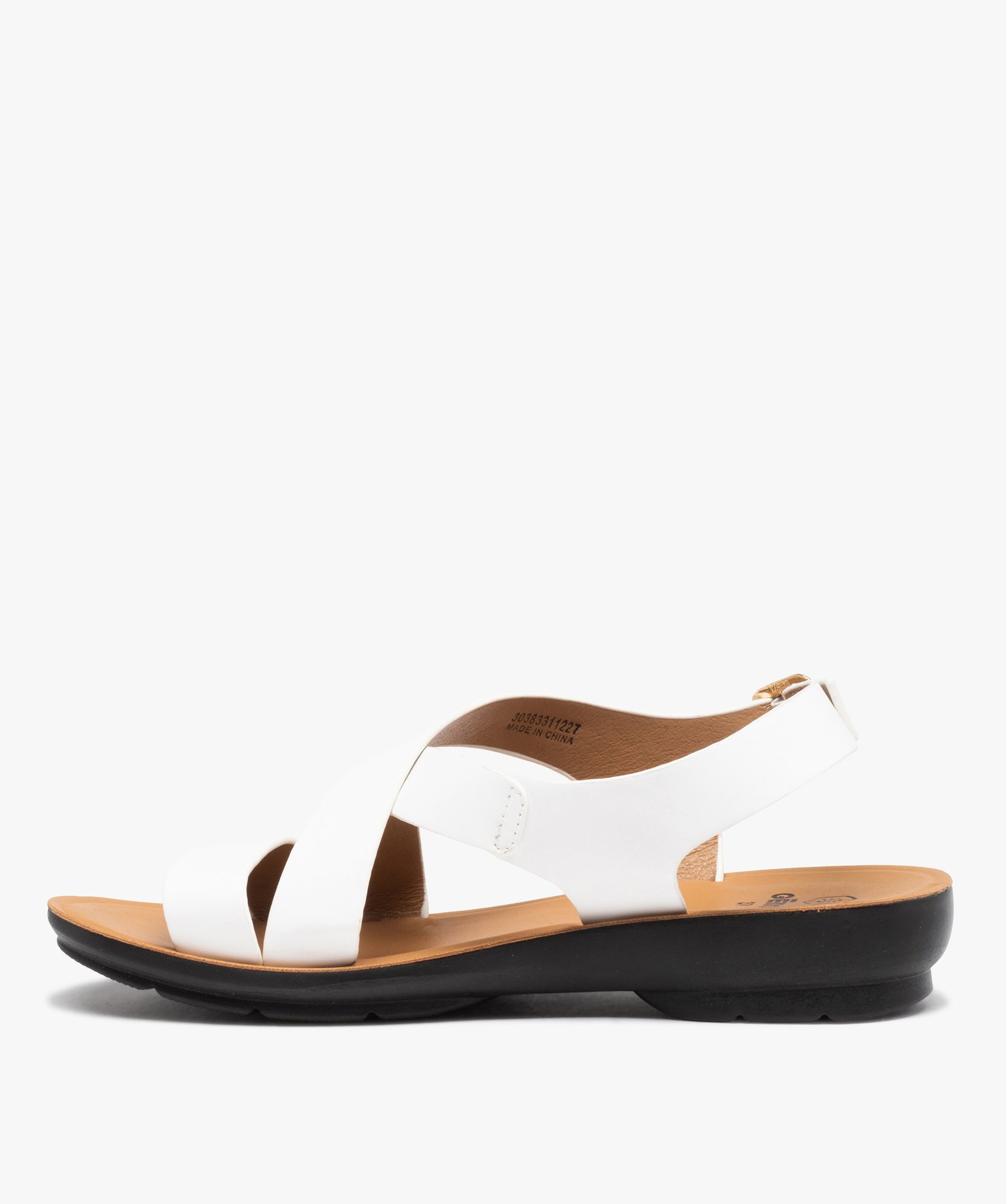 Sandales femme confort unies à semelle amortissante blanc | GEMO