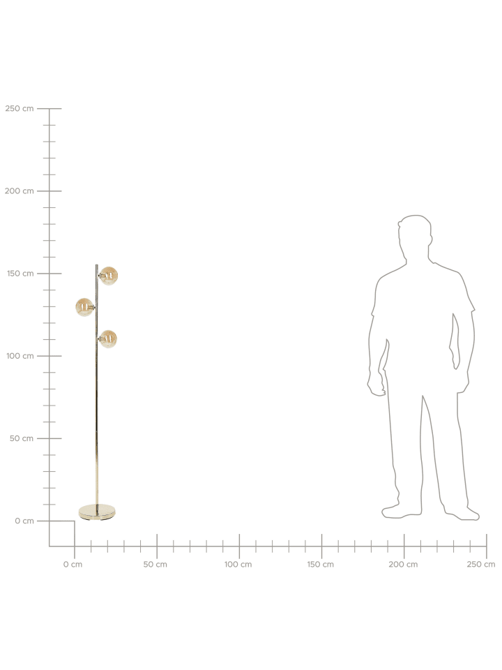 Beliani Stehleuchten RAMIS in Gold - (W) 23 x (H) 154 x (L) 23 cm günstig kaufen onesize