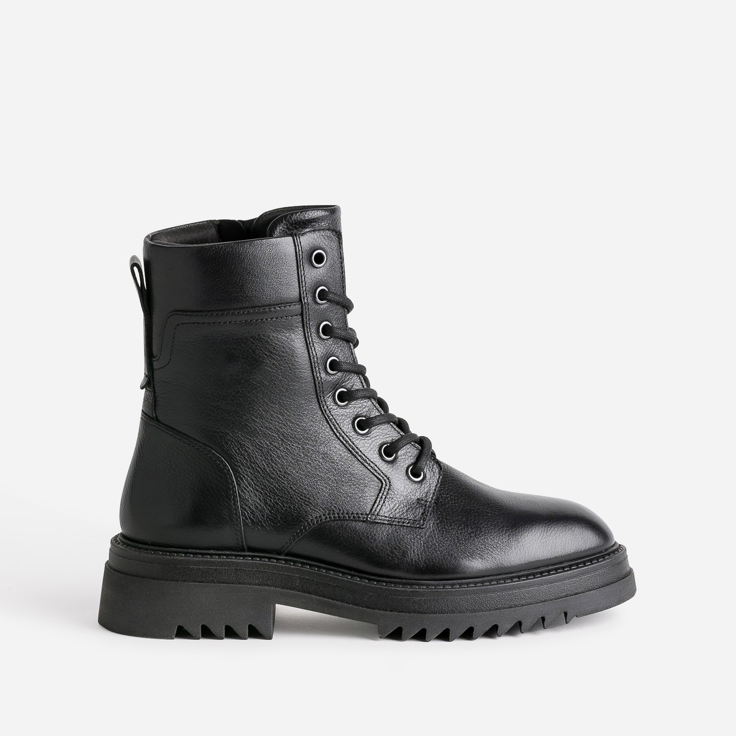 Boots à lacet TEXTO noir en cuir
