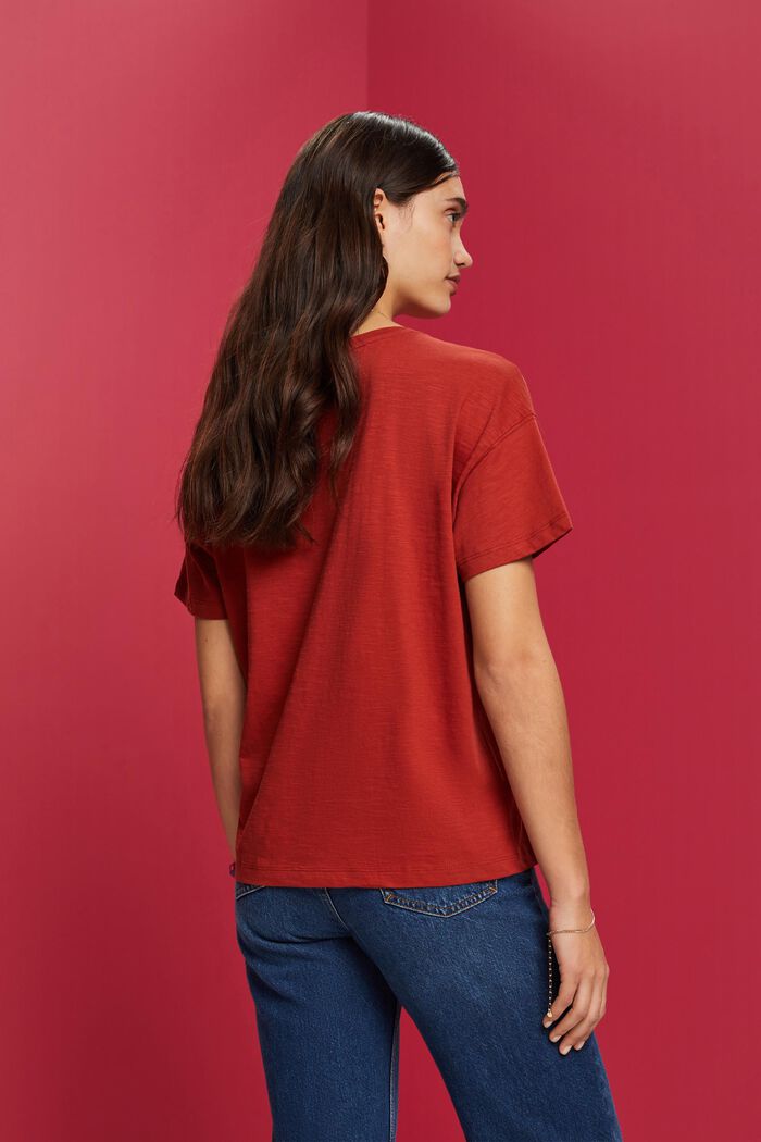 T-Shirt mit Spitzenbändern, 100 % Baumwolle