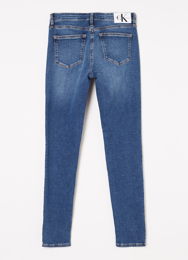 Jeans skinny a vita media Calvin Klein, lavaggio medio