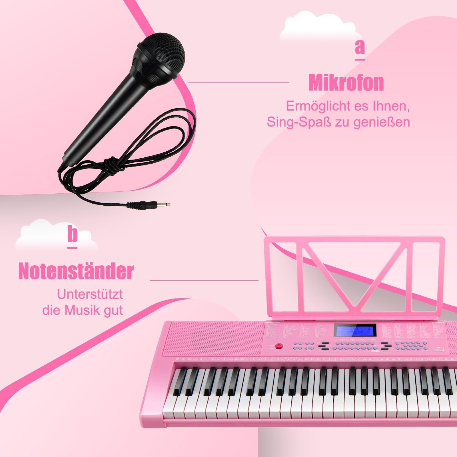 COSTWAY Home Keyboard, 61 Tastatur, mit 255 Rhythmen & Töne