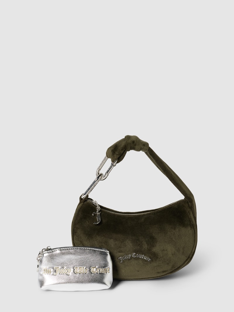 Handtasche mit Label-Applikation Modell 'BLOSSOM' in olivgrün