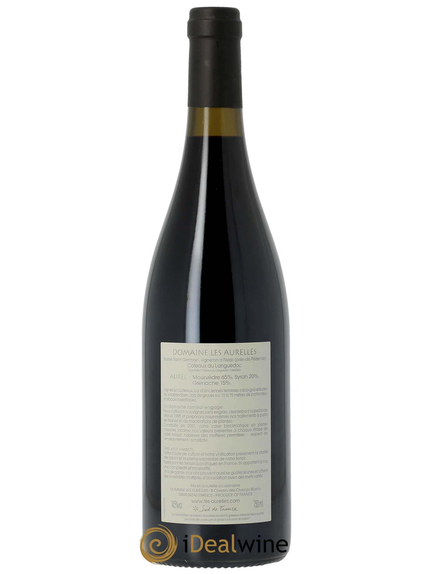 Pézenas Languedoc Aurel Domaine les Aurelles - Basile et Caroline Saint-Germain  2005 - Lot de 1 Bouteille