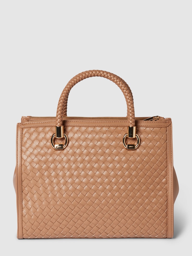 Handtasche in Flecht-Optik in camel