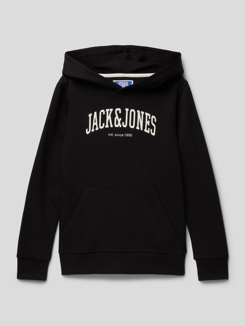 Hoodie in melierter Optik Modell 'EJOSH' in schwarz