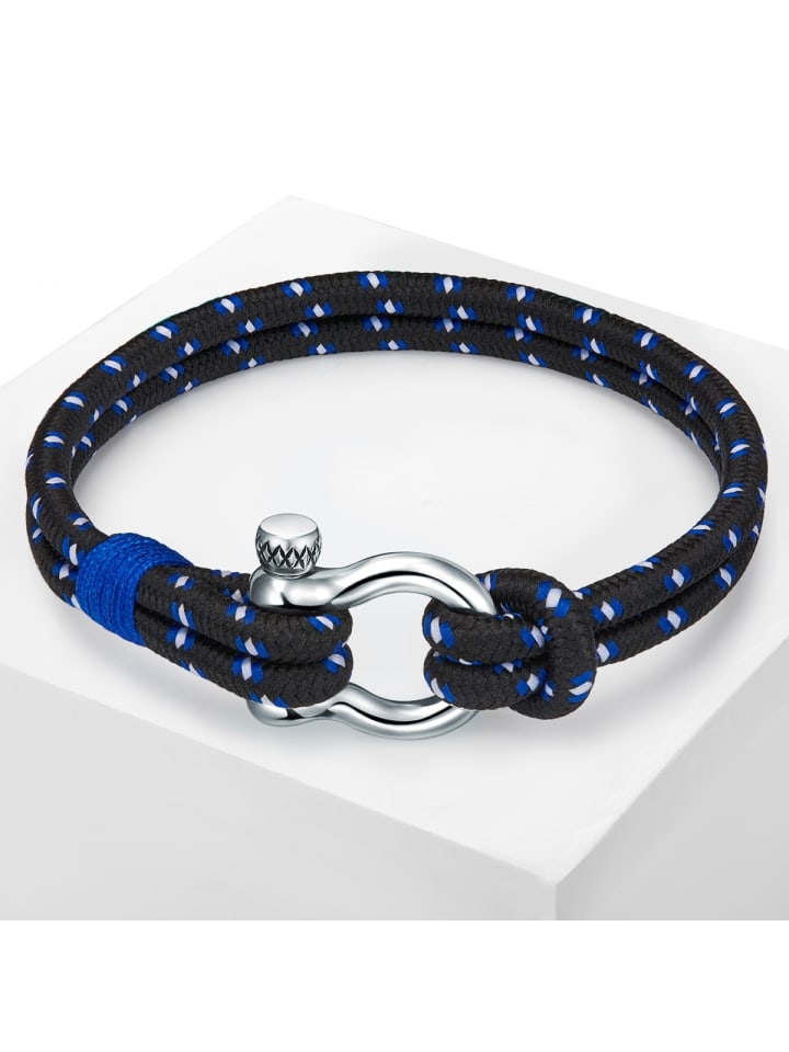 True Rebels Armband Edelstahl in blau günstig kaufen 21 cm